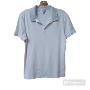 Calvin Klein Classic Fit White Cotton Collared Shirt Size S